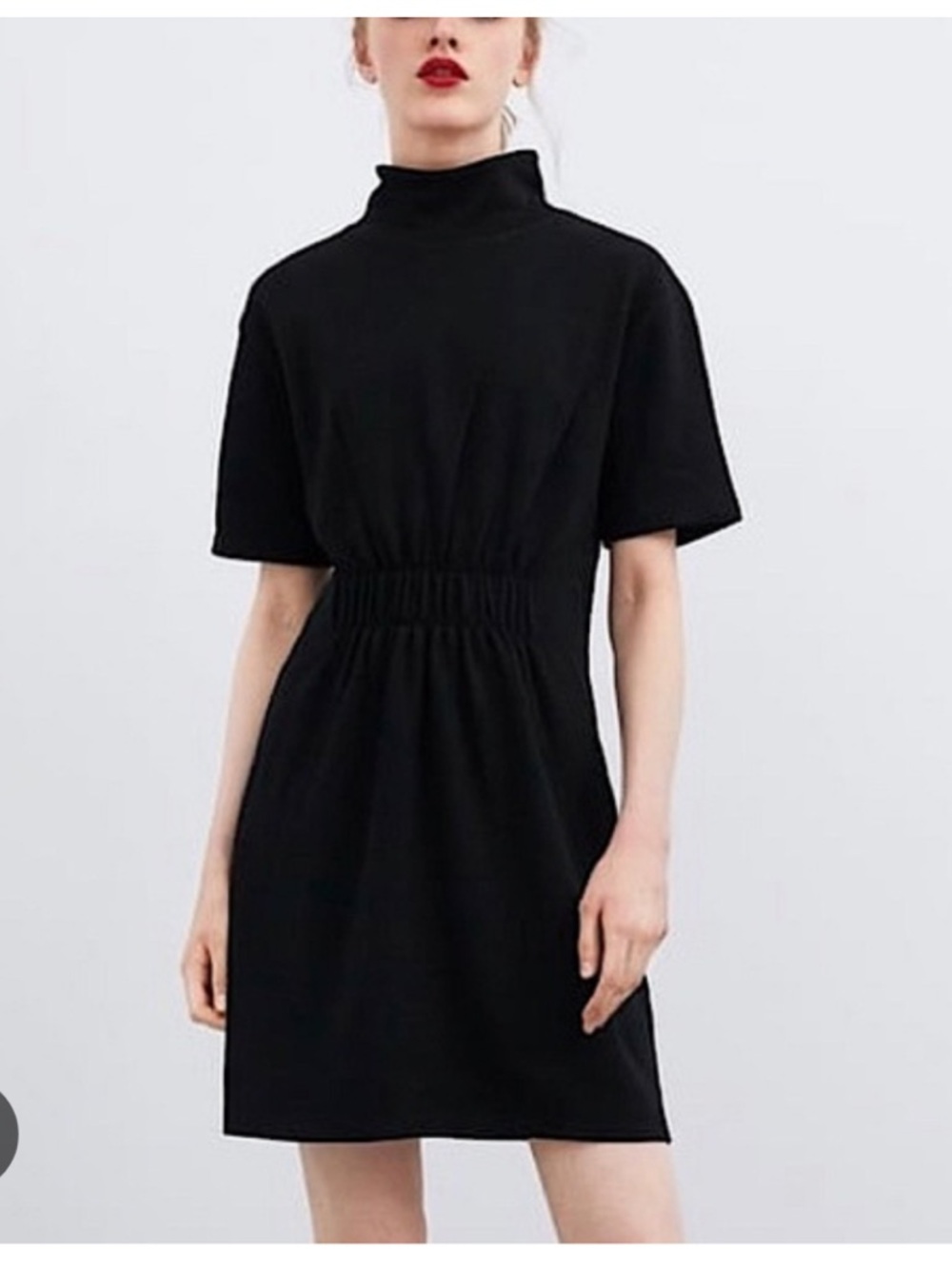 Zara Black Mock Neck Dress Size S
